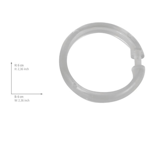 Komplet 12 prozornih plastičnih obročkov za zavese za prhanje Wenko-image-1