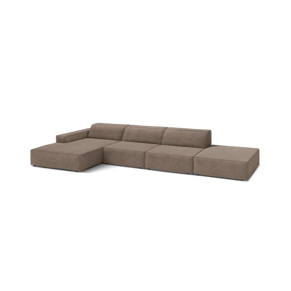 Bež kotna sedežna garnitura (levi kot/z ležalnikom) Jodie – Micadoni 