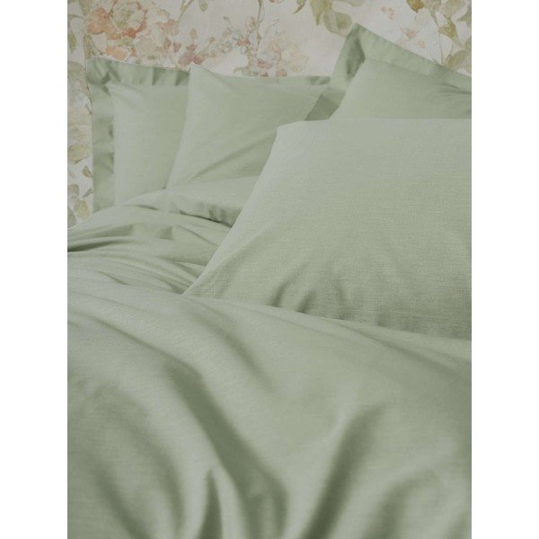 Žajbljevo zelena enojna posteljnina 200x140 cm Plain  – Mijolnir-image-1
