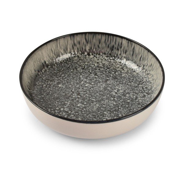 Črn/kremno bel jušni krožnik iz kamenine ø 18,5 cm Gravel – ONA