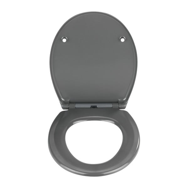 Temno siva WC deska z enostavnim zapiranjem Wenko Samos, 44,5 x 37,5 cm-image-1