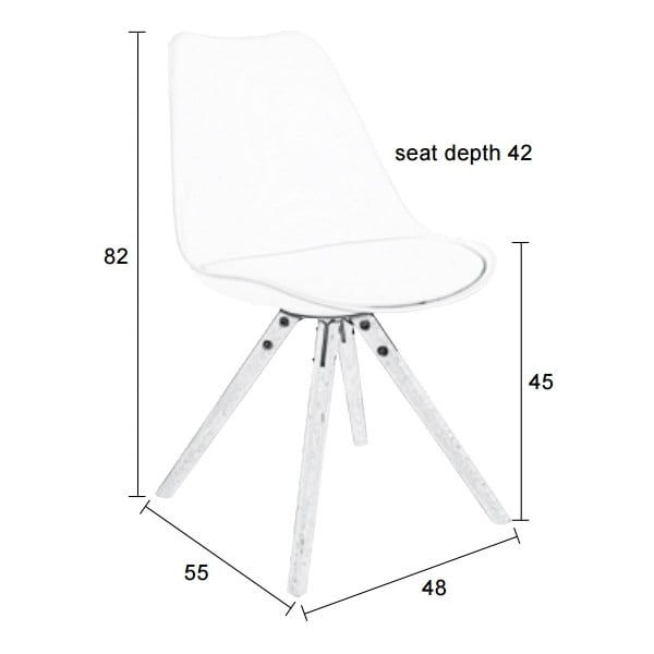 Komplet 2 belih stolov z bukovim podnožjem White Label Tryck-image-1