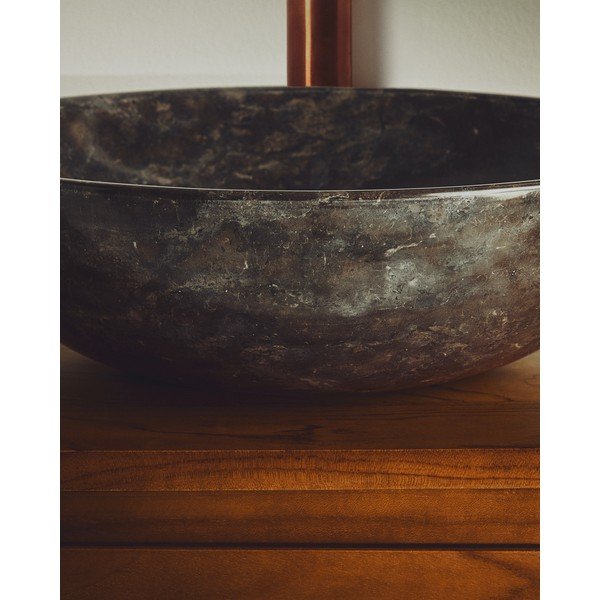 Siv kamnit okrogel umivalnik ø 40 cm Darnen – Kave Home-image-2