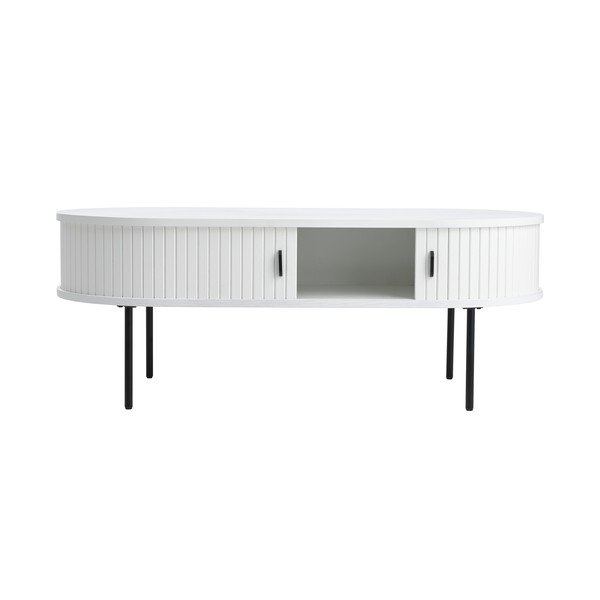 Bela klubska mizica v hrastovem dekorju 60x120 cm Nola – Unique Furniture-image-2