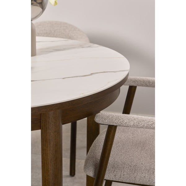 Okrogla raztegljiva jedilna miza s keramično ploščo ø 120 cm Southampton – Actona-image-2