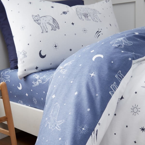 Napenjalna flanelna otroška rjuha 90x190 cm Starlight Animals – Bianca-image-2