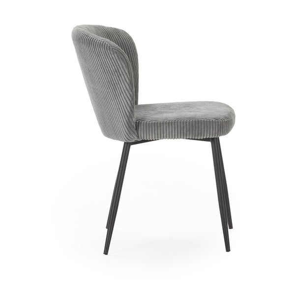 Sivi jedilni stoli iz rebrastega žameta v kompletu 4 ks Megan – Marckeric-image-3