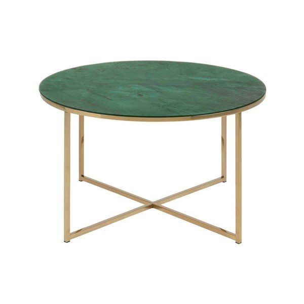 Zelena okrogla mizica ø 80 cm Alisma - Actona-image-2