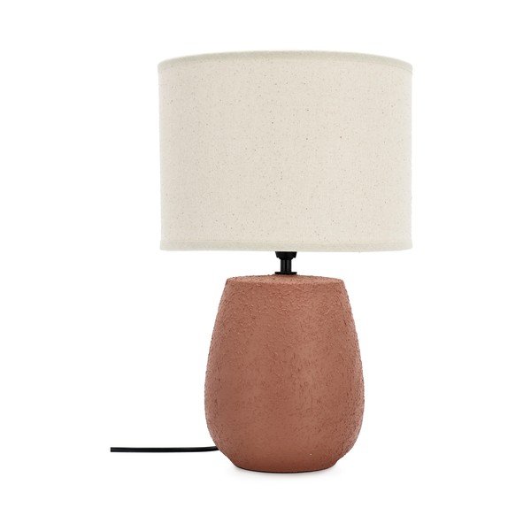 Keramična namizna svetilka v barvi terakote s tekstilnim senčilom (višina 41,5 cm) Irvin – Yes Everyday