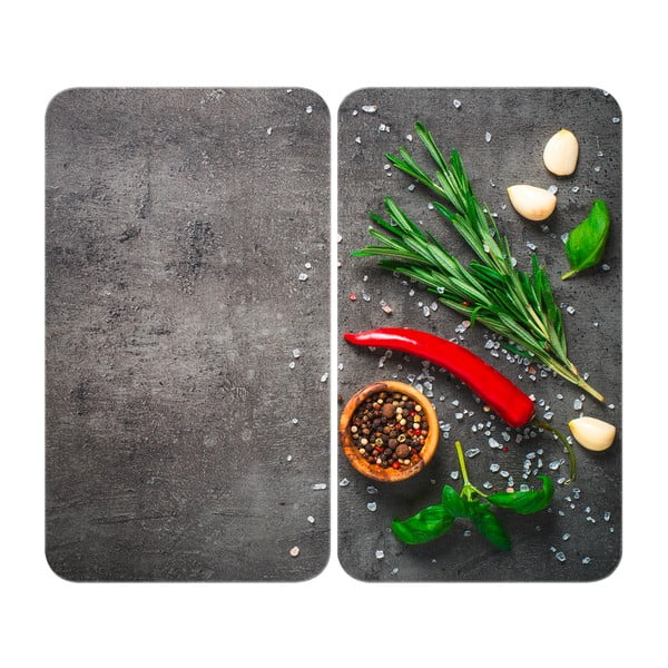 Plošča za štedilnik iz kaljenega stekla v kompletu 2 kos 52x30 cm Rosemary - Maximex