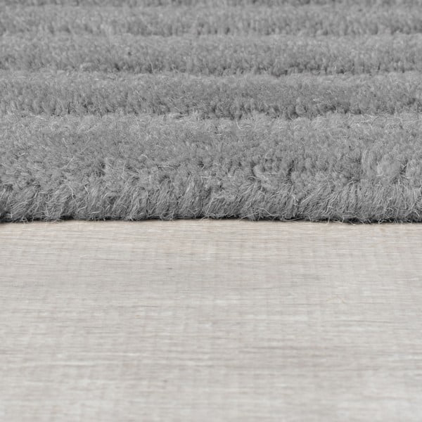 Siva ročno tkana volnena preproga 120x170 cm Zen Rectangles – Flair Rugs-image-4