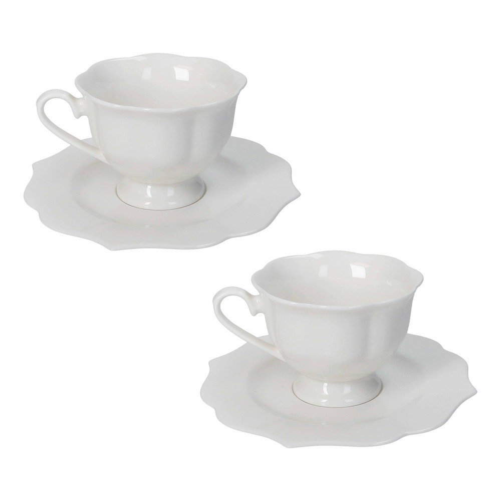 Bele skodelice v kompletu 2 ks iz porcelana new bone china 170 ml Queen