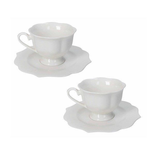 Bele skodelice v kompletu 2 ks iz porcelana new bone china 170 ml Queen – Brandani