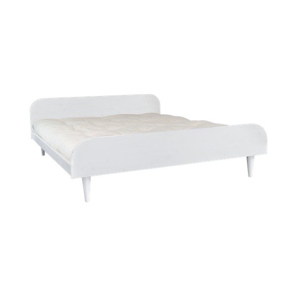 Dvoposteljna postelja iz borovega lesa z ležiščem Karup Design Twist Double Latex White/Natural, 180 x 200 cm
