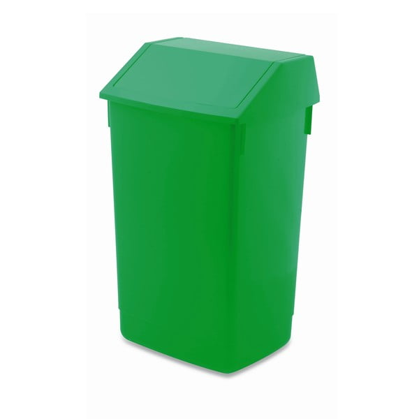 Zelen koš za odpadke s pokrovom na tečajih Addis, 41 x 33,5 x 68 cm