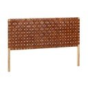 Vzglavje iz tikovine in usnja Kave Home Calixta, 153 x 110 cm