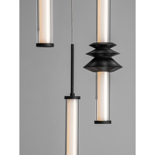 Mat črna keramična LED zatemnitvena viseča svetilka s senčilom iz akrilnega stekla ø 35 cm Stalactite – Nova Luce-image-2
