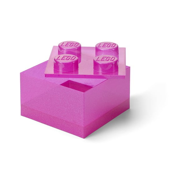 Rožnata plastična otroška škatla za shranjevanje 25x25x18 cm – LEGO®