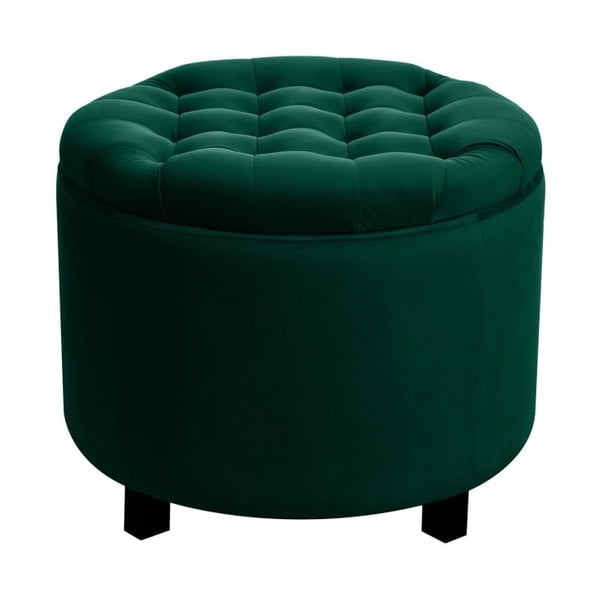 Temno zelen puf s prostorom za shranjevanje JohnsonStyle Estrid French Velvet, ⌀ 52 cm