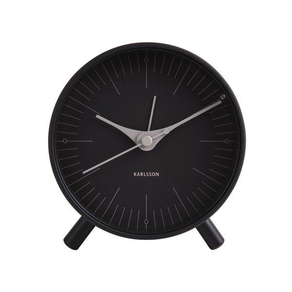 Črna kovinska budilka Karlsson Index, ø 11 cm-image-2