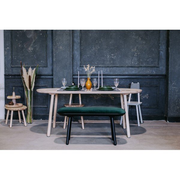 Zeleno-črna žametna klop EMKO Naïve, 140 cm-image-1