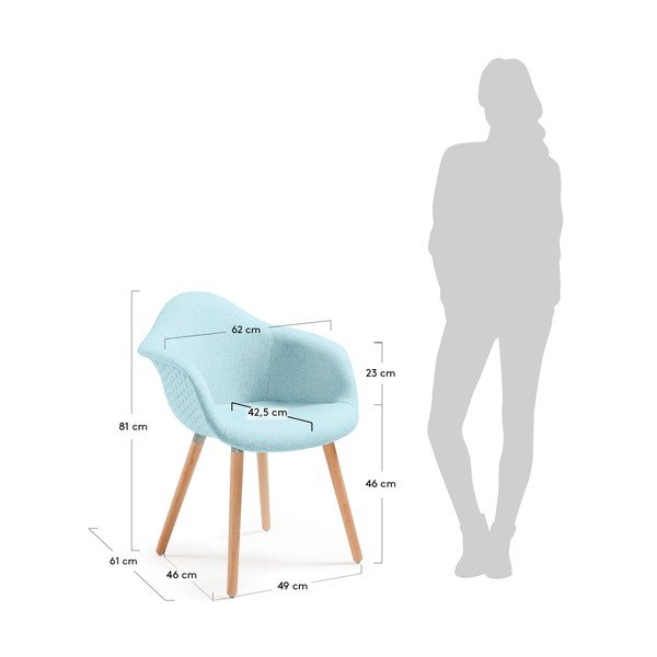 Svetlo moder fotelj La Forma Kenna-image-4