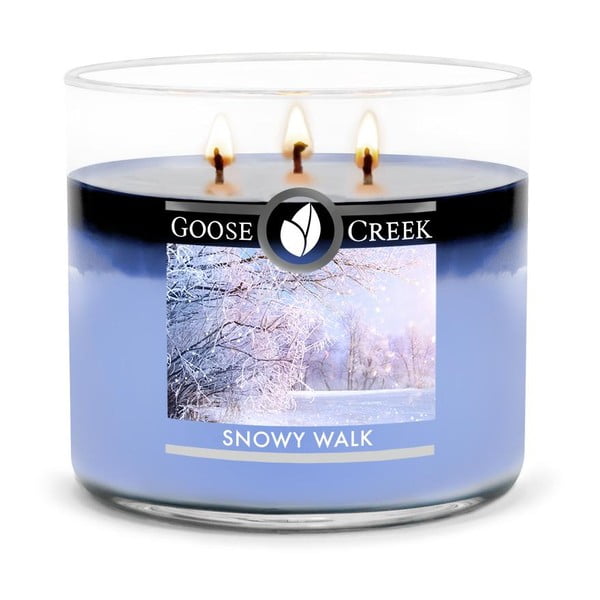 Dišeča sveča Goose Creek Snowy Walk v steklenem kozarcu, čas gorenja 35 ur