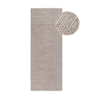 Bež ročno tkan tekač iz mešanice volne 80x200 cm Pradesh Linen White – Elle Decoration