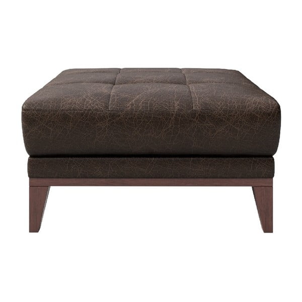 Temno rjava usnjena otoman MESONICA Musso Tufted-image-2