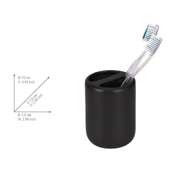 Mat črn keramičen lonček za zobne ščetke Olinda – Allstar-image-4