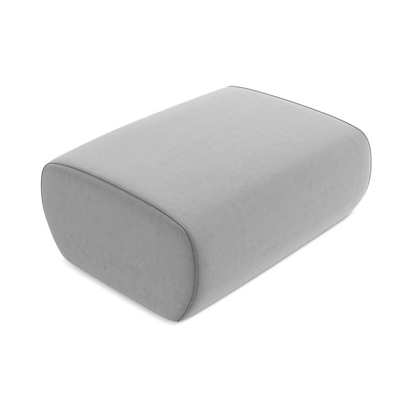 Svetlo siv žameten tabure Kapua – Makamii-image-2