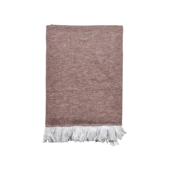 Rožnata bombažna pletenina Linen Södahl Julia, 130 x 170 cm