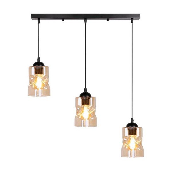 Črna viseča svetilka s steklenim senčnikom 10x62 cm Felis - Candellux Lighting-image-4