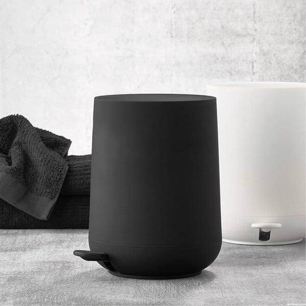 Črn plastičen koš za smeti s pedalom 5 l Nova – Zone-image-2