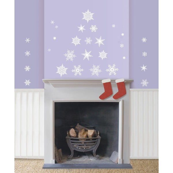 Komplet 30 nalepk Ambiance Christmas White Flakes-image-3