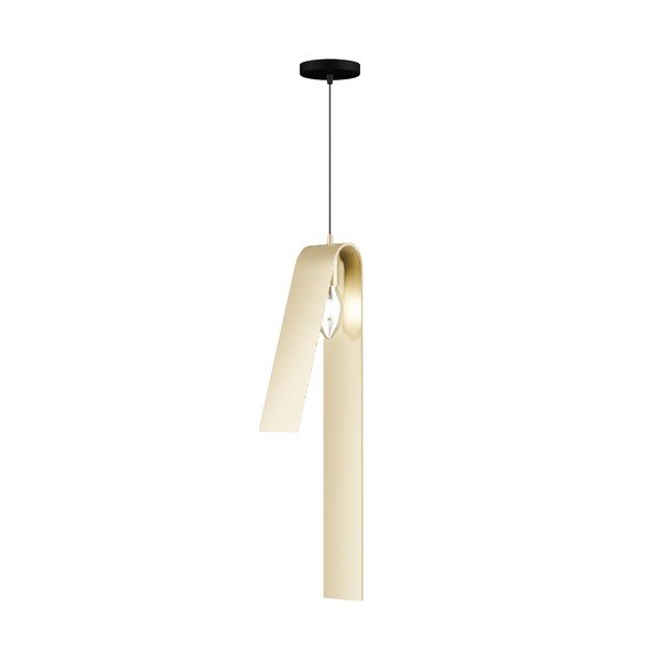 Črna/zlata viseča svetilka s kovinskim senčilom Fold – Squid Lighting
