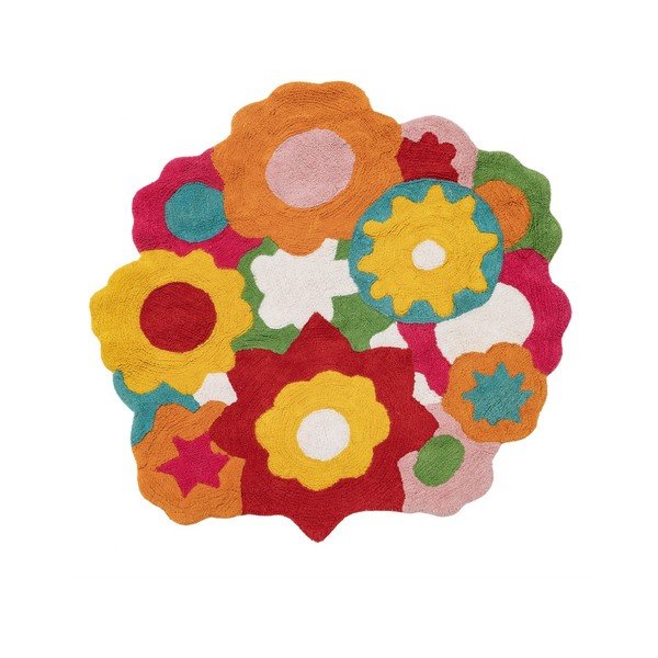 Bombažna otroška preproga ø 100 cm Flowers – Ixia