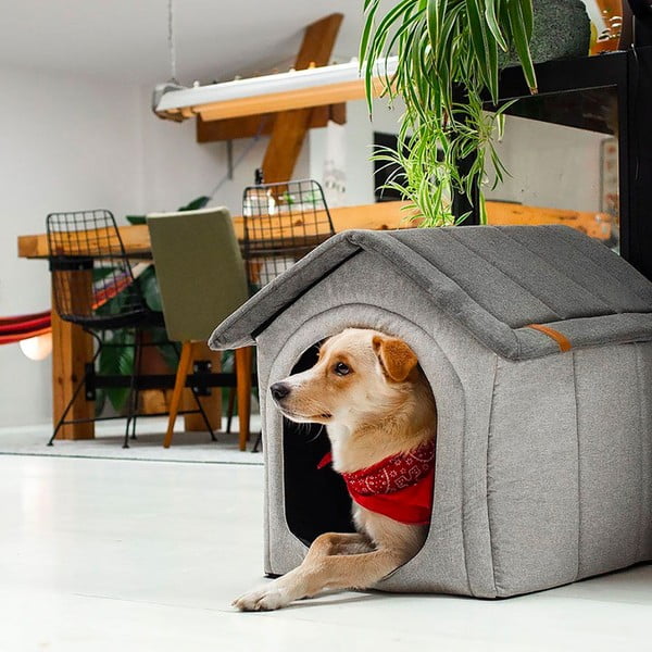 Svetlo siva pasja hiška 44x45 cm Home L - Rexproduct-image-1