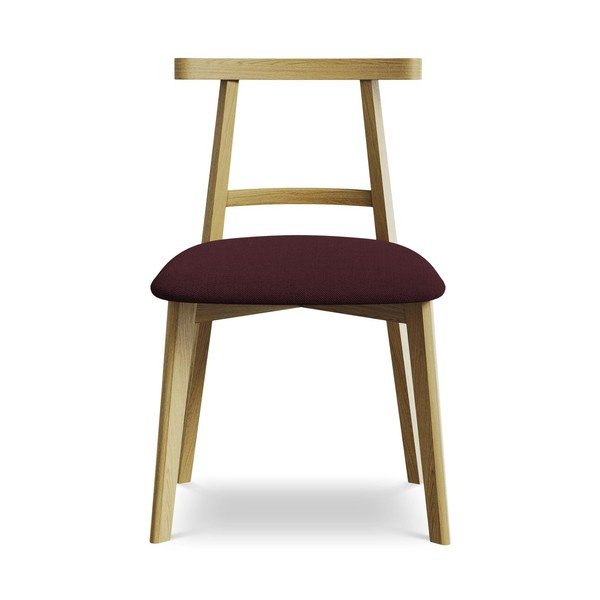 Bordo rdeč jedilni stol iz masivnega lesa Ohelo – Makamii-image-1