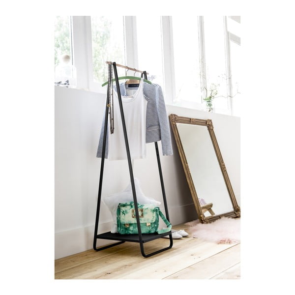 Črn obešalnik s polico Compactor Portant Blanc-image-1