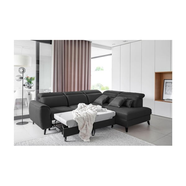 Temno siva žametna raztegljiva/s prostorom za shranjevanje kotna sedežna garnitura (desni kot/v obliki črke L) Noble – ELTAP-image-4