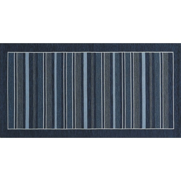 Temno moder tekač Floorita Velur, 55 x 140 cm-image-1