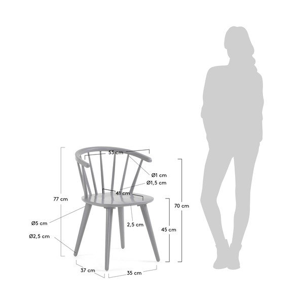 Komplet 2 sivih jedilnih stolov La Forma Krise-image-2