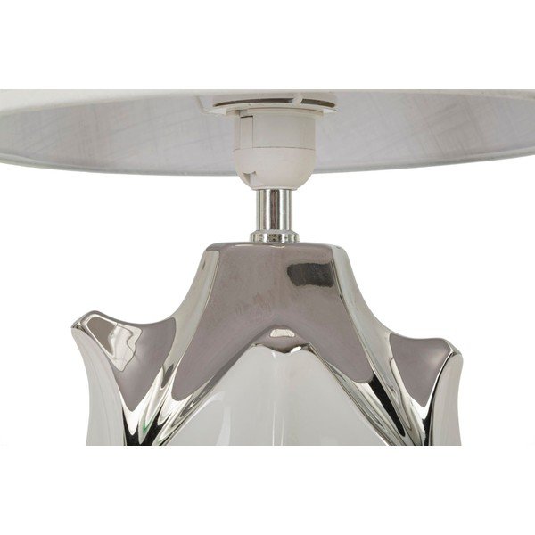 Bela/v srebrni barvi keramična namizna svetilka s tekstilnim senčilom (višina 51 cm) Shiney – Mauro Ferretti-image-4