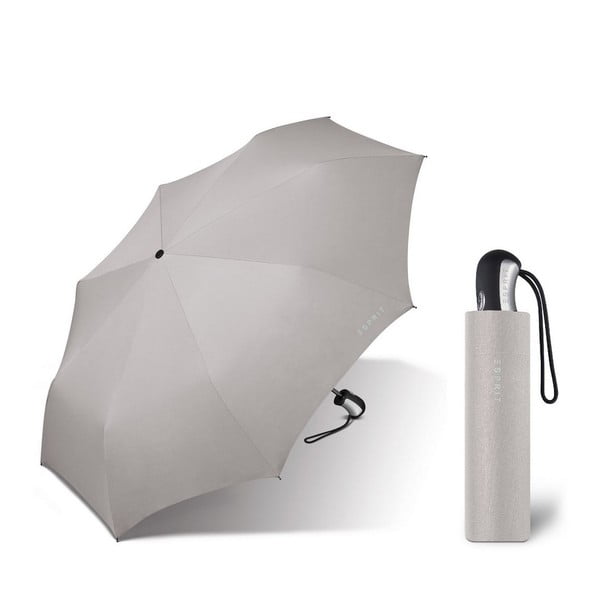 Svetlo siv zložljiv dežnik Ambiance Esprit, ⌀ 94 cm