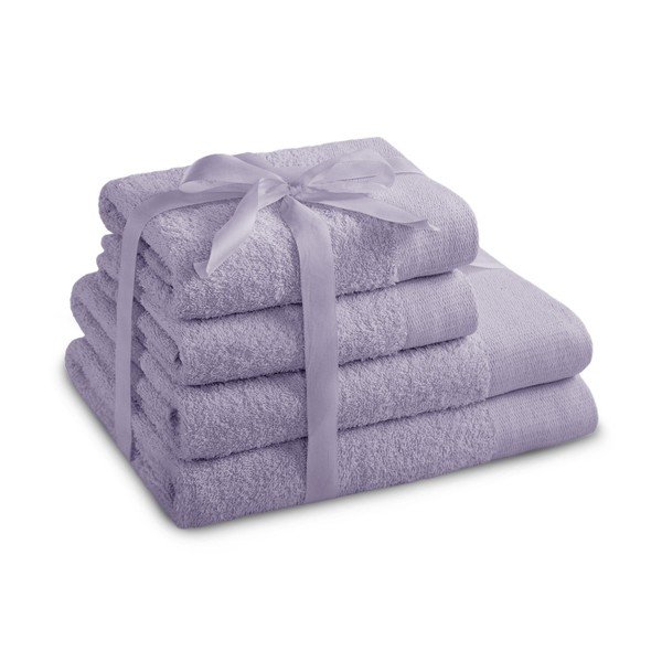 Svetlo vijolični frotirni bombažni komplet brisač 4 ks Amari – Restilo