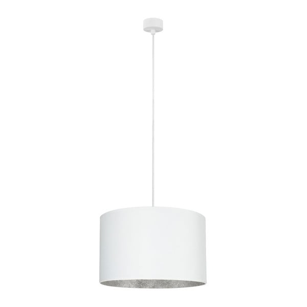 Bela viseča svetilka z detajli v srebrni barvi Sotto Luce Mika, ⌀ 40 cm