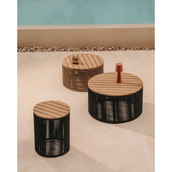 Okrogla vrtna mizica z mizno ploščo iz akacije ø 70 cm Dandara – Kave Home-image-1