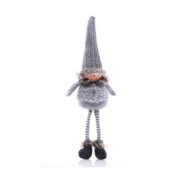 Božična siva figurica v obliki škrata DecoKing