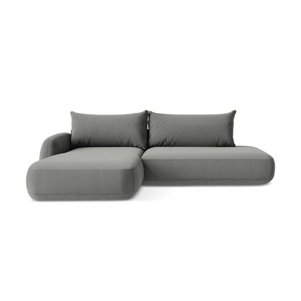 Siva raztegljiva kotna sedežna garnitura (levi kot/z ležalnikom) Hale – Makamii